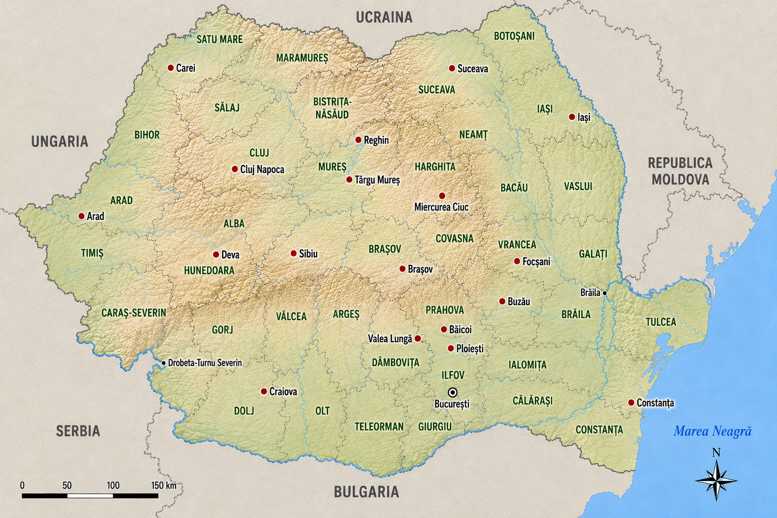 Harta României cu reprezentanții regionali